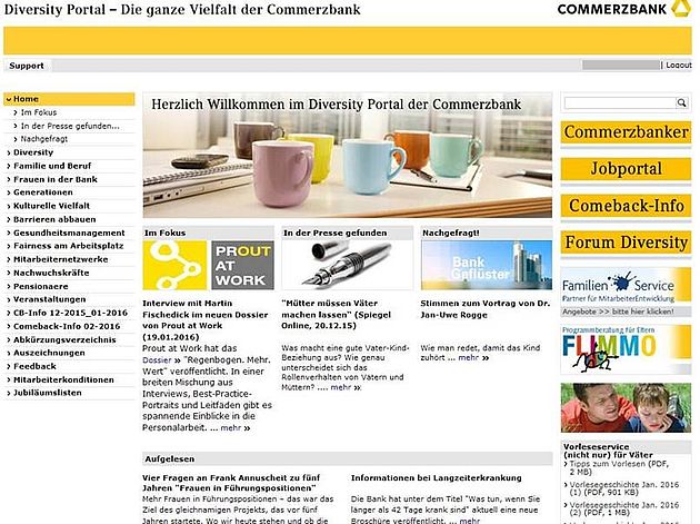 Screenshot des Commerzbank-Diversity-Portals