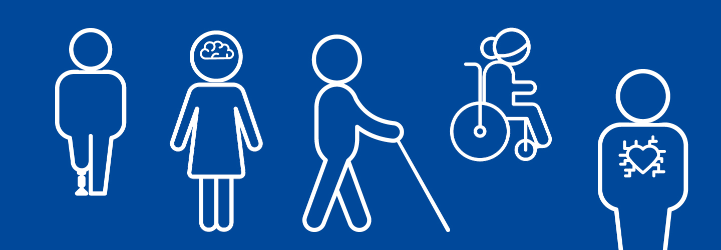 Icons, die verschiedene Arten von Behinderung darstellen