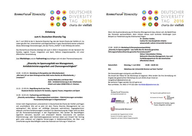 Workshops und Fachvortrag: Diversity und Antidiskriminierung
